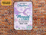 Load image into Gallery viewer, Personalized Mermaid Lounge Metal Sign Wall Art, Mermaid Sign, Mermaid Lover Gift