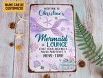 Load image into Gallery viewer, Personalized Mermaid Lounge Metal Sign Wall Art, Mermaid Sign, Mermaid Lover Gift