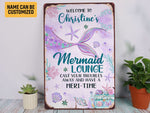 Load image into Gallery viewer, Personalized Mermaid Lounge Metal Sign Wall Art, Mermaid Sign, Mermaid Lover Gift