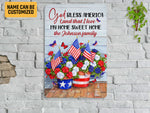 Load image into Gallery viewer, Floral God Bless America Home Sweet Home Custom Metal Sign Welcome 4th of July Patriot Day Sign Gift