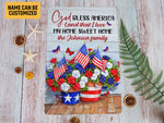 Load image into Gallery viewer, Floral God Bless America Home Sweet Home Custom Metal Sign Welcome 4th of July Patriot Day Sign Gift