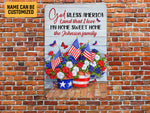 Load image into Gallery viewer, Floral God Bless America Home Sweet Home Custom Metal Sign Welcome 4th of July Patriot Day Sign Gift