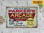 Load image into Gallery viewer, Personalized Arcade Game Room Metal Sign Classic Game Sign Gift for Gamer