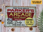 Load image into Gallery viewer, Personalized Arcade Game Room Metal Sign Classic Game Sign Gift for Gamer