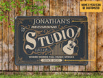 Load image into Gallery viewer, Personalized Guitar Recording Studio Metal Sign, Custom Music Studio Metal Art Sign, Gift for Guitarist