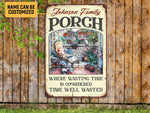 Load image into Gallery viewer, Personalized Porch Metal Sign, Family Porch Sign Tin Plaque, Farmhouse Porch Decor