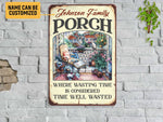 Load image into Gallery viewer, Personalized Porch Metal Sign, Family Porch Sign Tin Plaque, Farmhouse Porch Decor