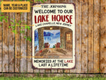 Load image into Gallery viewer, Personalized Lake House Metal Sign Art Custom Name Location & Time Welcome Lake Sign Tin Plaque Gift for Family