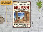 Load image into Gallery viewer, Personalized Lake House Metal Sign Art Custom Name Location & Time Welcome Lake Sign Tin Plaque Gift for Family