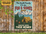 Load image into Gallery viewer, Personalized Campfire Metal Sign Art Welcome Campsite Sign Tin Plaque Camp Sign Camping Gift for Family