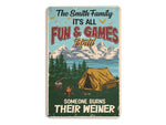 Load image into Gallery viewer, Personalized Campfire Metal Sign Art Welcome Campsite Sign Tin Plaque Camp Sign Camping Gift for Family