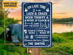 Load image into Gallery viewer, Personalized Lake Camping Metal Sign Art Welcome Lake Time Sign Tin Plaque Camp Sign Camping Gift for Family