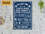 Load image into Gallery viewer, Personalized Lake Camping Metal Sign Art Welcome Lake Time Sign Tin Plaque Camp Sign Camping Gift for Family