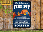 Load image into Gallery viewer, Personalized Fire Pit Metal Sign Art Welcome Campsite Sign Tin Plaque Camp Sign Camping Gift for Family