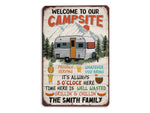 Load image into Gallery viewer, Personalized Campsite Metal Sign Art Welcome Campsite Sign Tin Plaque Camp Sign Camping Gift for Family