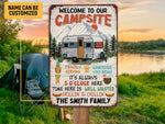 Load image into Gallery viewer, Personalized Campsite Metal Sign Art Welcome Campsite Sign Tin Plaque Camp Sign Camping Gift for Family