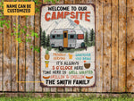 Load image into Gallery viewer, Personalized Campsite Metal Sign Art Welcome Campsite Sign Tin Plaque Camp Sign Camping Gift for Family
