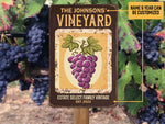 Load image into Gallery viewer, Personalized Grape Vineyard Sign Winery Wineries Wine Lover Gift