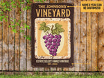 Load image into Gallery viewer, Personalized Grape Vineyard Sign Winery Wineries Wine Lover Gift