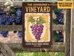 Load image into Gallery viewer, Personalized Grape Vineyard Sign Winery Wineries Wine Lover Gift