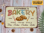 Load image into Gallery viewer, Personalized Bakery Metal Sign, Bakery Sign Tin Plaque, Baking Gift for Baker