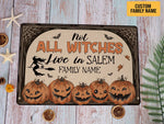 Load image into Gallery viewer, Custom Name Not All Witches Live In Salem Metal Sign Witchcraft Witchery Pumpkin Welcome Halloween Sign Funny Gift Door Sign Halloween Decor