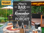 Load image into Gallery viewer, Personalized Bar Metal Sign, Nights Can't Remember Bar Sign, Bar Plaque, Drinking Lover Gift,