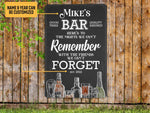 Load image into Gallery viewer, Personalized Bar Metal Sign, Nights Can't Remember Bar Sign, Bar Plaque, Drinking Lover Gift,