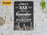 Load image into Gallery viewer, Personalized Bar Metal Sign, Nights Can't Remember Bar Sign, Bar Plaque, Drinking Lover Gift,