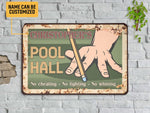 Load image into Gallery viewer, Personalized Pool Hall Billiards Club Metal Sign, Billiards Sign Art, Custom Gift for Billiards Player