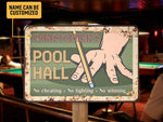 Load image into Gallery viewer, Personalized Pool Hall Billiards Club Metal Sign, Billiards Sign Art, Custom Gift for Billiards Player