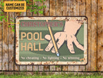 Load image into Gallery viewer, Personalized Pool Hall Billiards Club Metal Sign, Billiards Sign Art, Custom Gift for Billiards Player