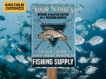 Load image into Gallery viewer, Personalized Bait Shop Metal Sign Fishing Supply Shop Sign Custom Gift For Shop Owner