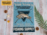 Load image into Gallery viewer, Personalized Bait Shop Metal Sign Fishing Supply Shop Sign Custom Gift For Shop Owner