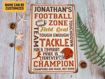 Load image into Gallery viewer, Personalized Football Zone Metal Sign American Football Sign Football Season Motivational Gift for Football Player Football Lover Room Decor