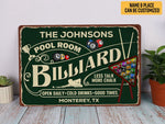 Load image into Gallery viewer, Personalized Pool Room Billiard Metal Sign More Chalk Billiards Sign Billiard Lover Gift