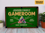 Load image into Gallery viewer, Personalized Billiards Game Room Metal Sign Billiards Sign Custom Gift for Billiards Player
