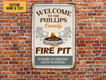 Load image into Gallery viewer, Personalized Fire Pit Metal Sign Welcome Camping Sign Camp Tin Sign Camping Lover Gift for Family