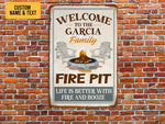 Load image into Gallery viewer, Personalized Fire Pit Metal Sign Welcome Camping Sign Camp Tin Sign Camping Lover Gift for Family