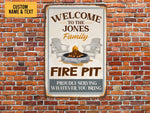 Load image into Gallery viewer, Personalized Fire Pit Metal Sign Welcome Camping Sign Camp Tin Sign Camping Lover Gift for Family