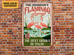 Load image into Gallery viewer, Personalized Flamingo Lounge Metal Sign Flamingo Sign Best Drinks In Town Pool Sign Tin Plaque Beach Lounge Decor Patio Decor Poolside Decor
