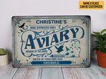 Load image into Gallery viewer, Personalized Aviary Metal Sign Custom Aviary Sign Welcome Birds Sign Classic Enter At Your Own Risk Gift Aviary Decor Bird House Decor