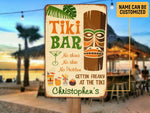 Load image into Gallery viewer, Personalized Tiki Bar Metal Sign, Tiki Bar Sign, Tropical Cocktail Tiki Plaque, Custom Gift, Pub Decor