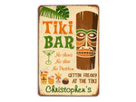 Load image into Gallery viewer, Personalized Tiki Bar Metal Sign, Tiki Bar Sign, Tropical Cocktail Tiki Plaque, Custom Gift, Pub Decor