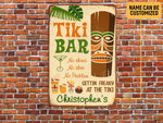 Load image into Gallery viewer, Personalized Tiki Bar Metal Sign, Tiki Bar Sign, Tropical Cocktail Tiki Plaque, Custom Gift, Pub Decor