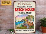 Load image into Gallery viewer, Personalized Beach House Metal Sign Life Is Better On The Beach Welcome Sign Custom Gift