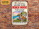 Load image into Gallery viewer, Personalized Beach House Metal Sign Life Is Better On The Beach Welcome Sign Custom Gift