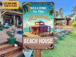 Load image into Gallery viewer, Personalized Beach House Metal Sign Welcome Beach House Sign Custom Family Name Summer Gift
