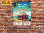 Load image into Gallery viewer, Personalized Beach House Metal Sign Welcome Beach House Sign Custom Family Name Summer Gift
