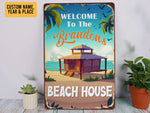 Load image into Gallery viewer, Personalized Beach House Metal Sign Welcome Beach House Sign Custom Family Name Summer Gift